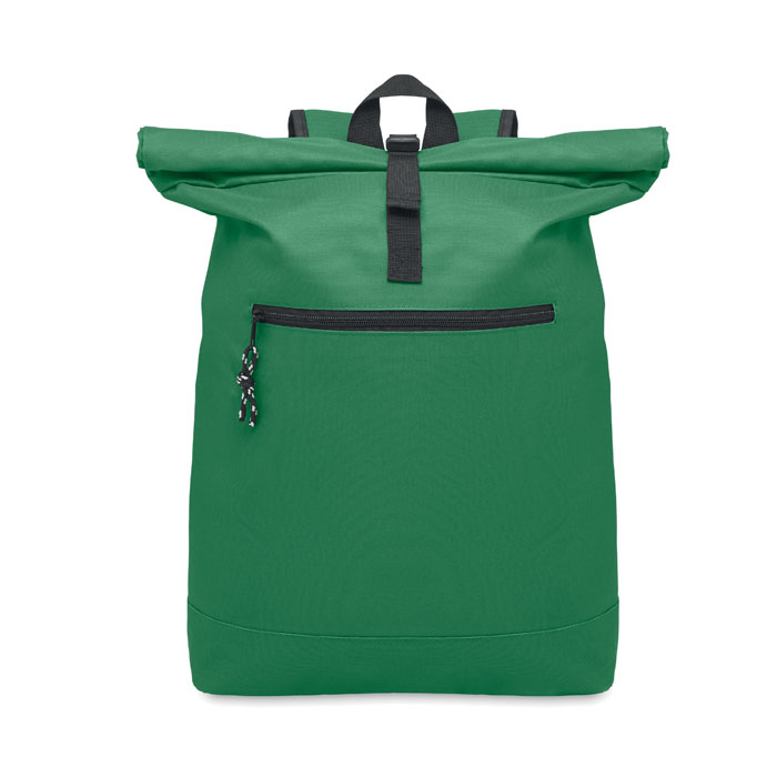 Sac à dos enroulable publicitaire ordinateur 15" IREA Vert fonce